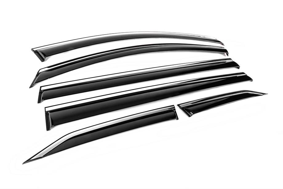 Toyota Sienna 2020- Déflecteurs de vitres avec moulure chromée Niken Luxury (6 pcs) Photo 3
