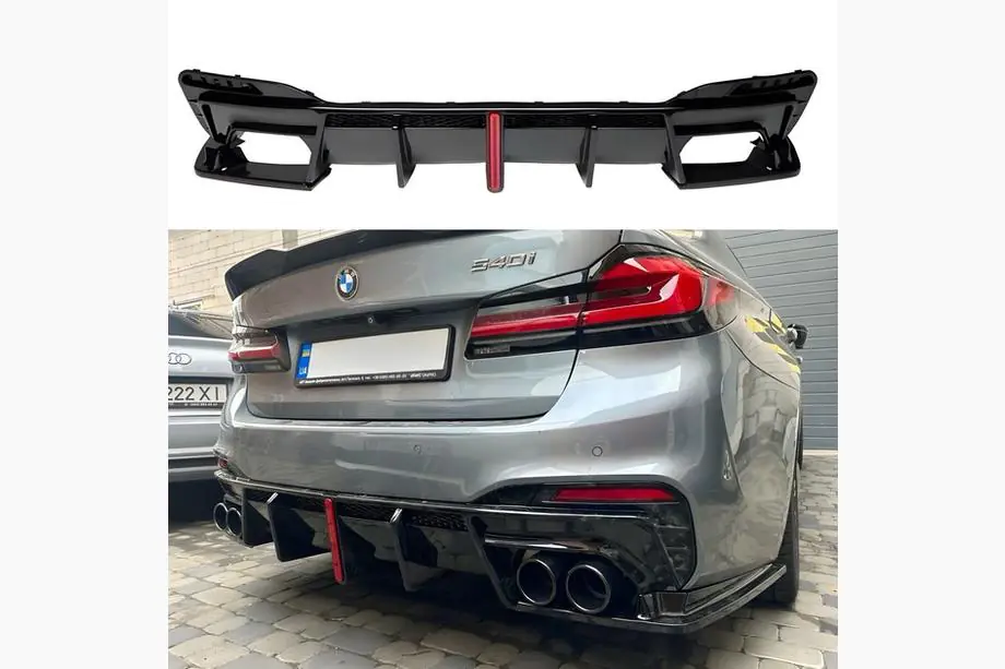 BMW Série 5 G30/G31 2017–2023 Diffuseur arrière avec embouts d’échappement style BMP (pour M-Sport/M5 F90) Photo 1
