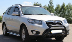 Hyundai Santa Fe 2 2006-2012 Pare-buffle WT003 Noir (Inox) photo 5