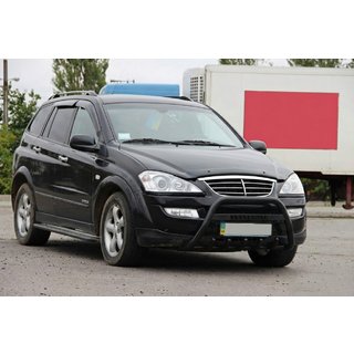 Pare-buffle WT004 Noir (Inox) SsangYong Action 2005-2018 photo 3