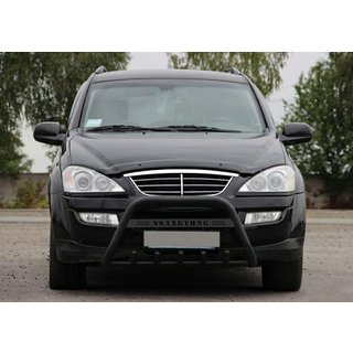 Pare-buffle WT004 Noir (Inox) SsangYong Action 2005-2018 photo 2