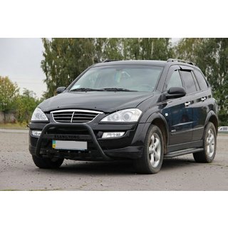 Pare-buffle WT004 Noir (Inox) SsangYong Action 2005-2018 photo 1