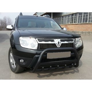 Pare-buffle avec Inscription WT004 Noir (Inox) Dacia Duster 2008-2018 photo 1