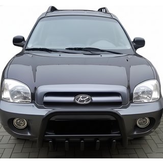 Pare-buffle WT003 Noir (Inox) Hyundai Santa Fe 1 2000-2006 photo 3