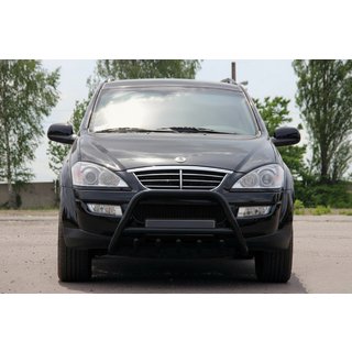 Pare-buffle WT003 Noir Inox SsangYong Kyron 2005-2014 photo 2