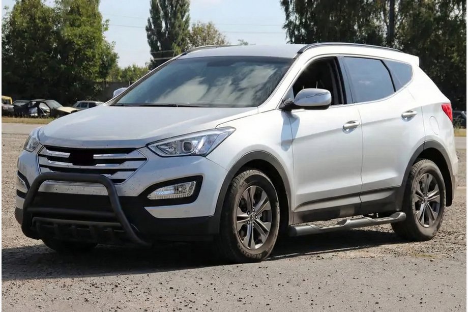 Hyundai Santa Fe 3 2012-2018 Barre Avant WT003 Noire (Inox) Image