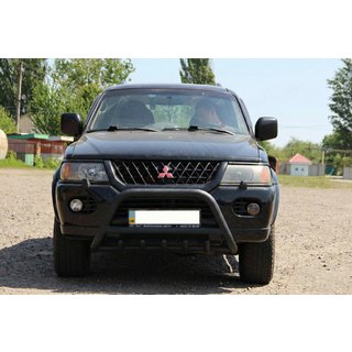 Pare-buffle WT003 Noir Inox Mitsubishi Pajero Sport 1996-2007 photo 4