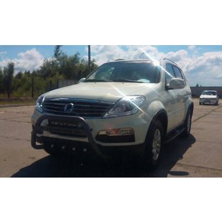 Pare-buffle WT004 Noir (Inox) SsangYong Rexton I 2001-2017 photo 2