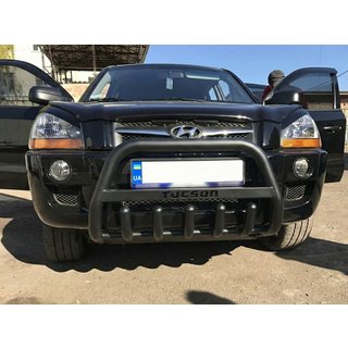 Pare-buffle WT004 Noir (Inox) Hyundai Tucson JM 2004- photo 2