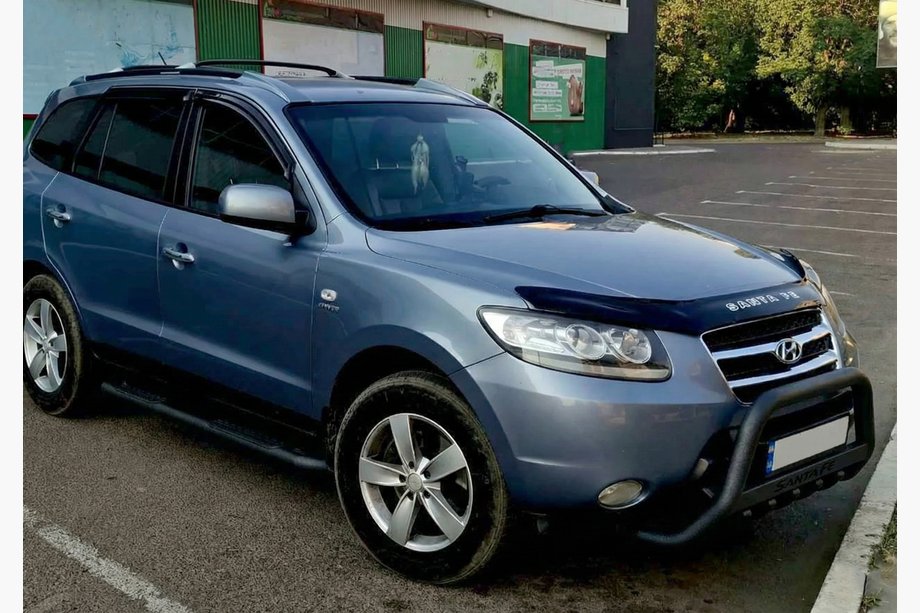 Hyundai Santa Fe 2 2006-2012 Pare-buffle WT004 Noir (Inox) Image