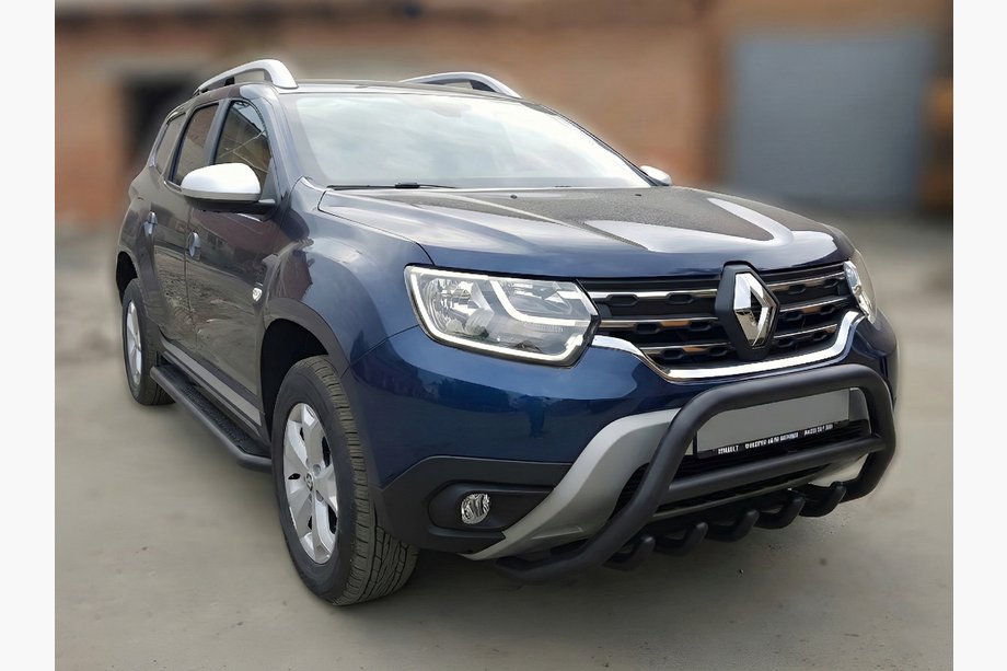 Renault Duster 2018-2024 Pare-buffle sans inscription WT003 Noir (inox) Image