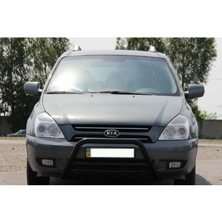 Pare-buffle WT003 Noir Inox Kia Carnival 2002-2013 photo 1
