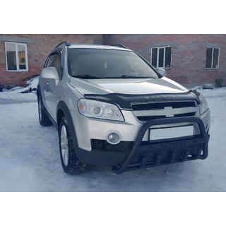 Pare-buffle WT004 Noir (Inox) Chevrolet Captiva 2006-2019 photo 2