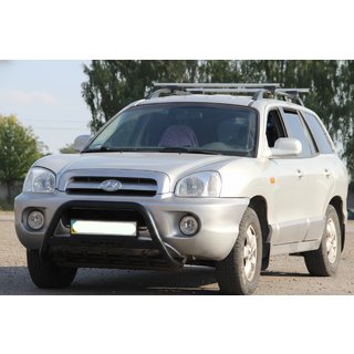 Pare-buffle WT004 Noir (Inox) Hyundai Santa Fe 1 2000-2006 photo 1