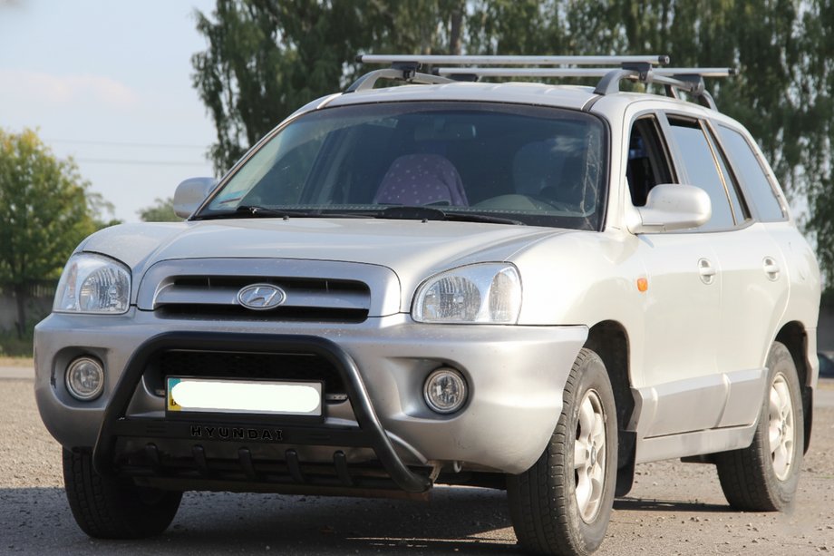 Hyundai Santa Fe 1 2000-2006 Pare-buffle WT004 Noir (Inox) Image