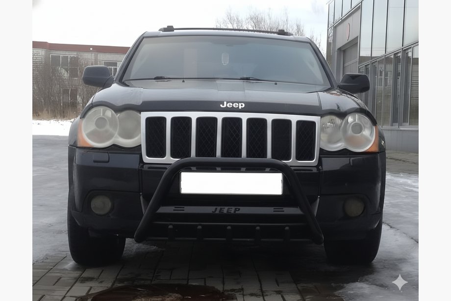 Jeep Grand Cherokee WK 2004-2010 Pare-buffle WT004 Noir (Inox) Image