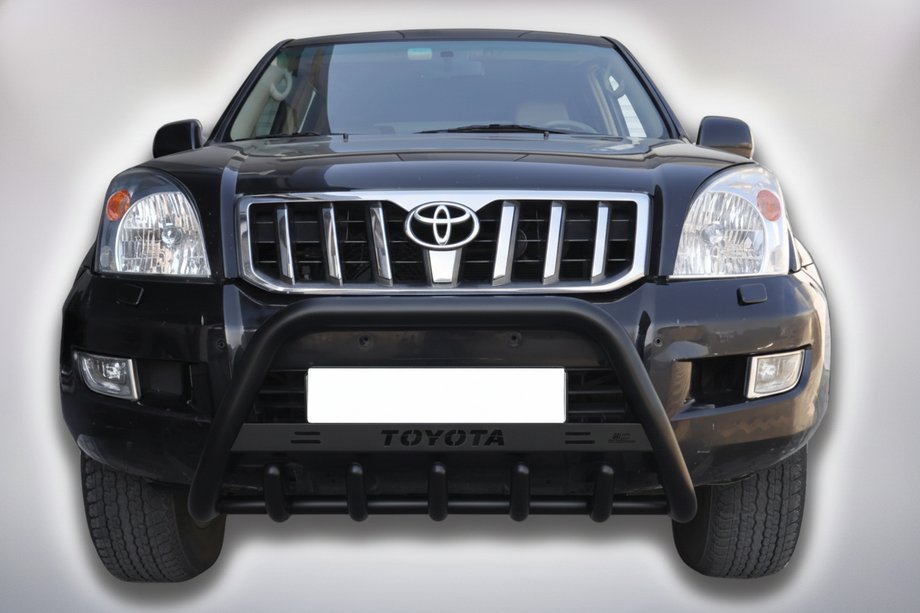 Toyota Land Cruiser Prado 120 2002-2009 Pare-buffle WT004 Noir (Inox) Image