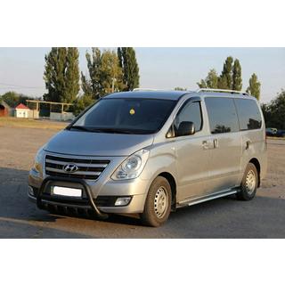 Pare-buffle WT003 Noir Inox Hyundai H300, H1, Starex 2008-2020 photo 3