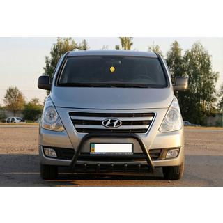 Pare-buffle WT003 Noir Inox Hyundai H300, H1, Starex 2008-2020 photo 1