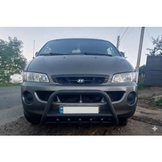 Pare-buffle WT003 Noir Inox Hyundai H200, H1, Starex 1998-2007 photo 1