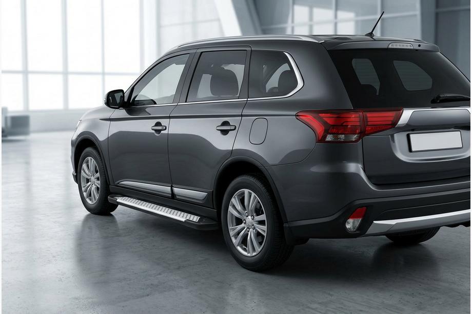 Mitsubishi Outlander 2012-2021 Marchepieds Latéraux Allmond Grey (2 pcs, Aluminium) Image