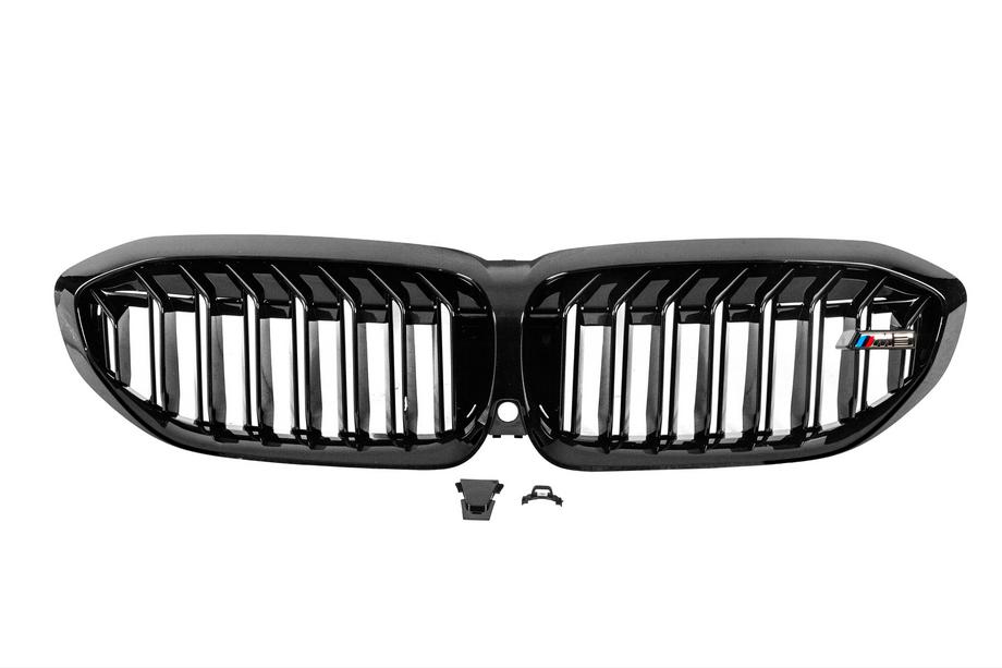 BMW 3 Series G20/G21 2018- Grilles M-Look V1 (2018-2022, Noir Brillant) Sans emplacement pour caméra Photo 2
