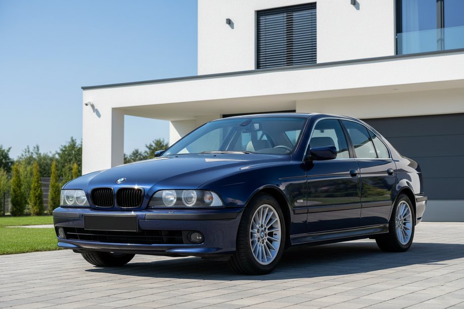 BMW 5 Series E39 1996-2003 Grilles de calandre type haricots 1-Bar (2000-2003, noir brillant) Image