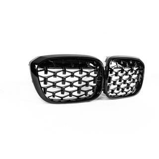 Grilles de calandre Diamond Black (2018-2021, encadrement noir) BMW X3 G01 2018- photo 4