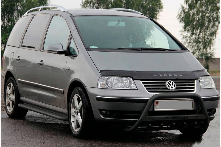 Volkswagen Sharan 1995-2010 Pare-buffle WT004 Noir (Inox) Image