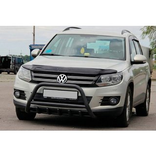 Pare-buffle WT003 Noir Inox Volkswagen Tiguan 2007-2016 photo 2