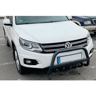Pare-buffle WT004 Noir (Inox) Volkswagen Tiguan 2007-2016 photo 1