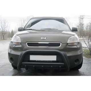 Pare-buffle WT003 Noir Inox Kia Soul I 2008-2013 photo 1