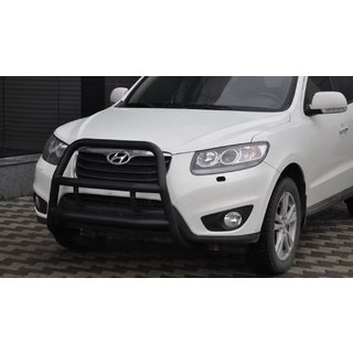 Pare-buffle WT018 Noir (Inox) Hyundai Santa Fe 2 2006-2012 photo 1