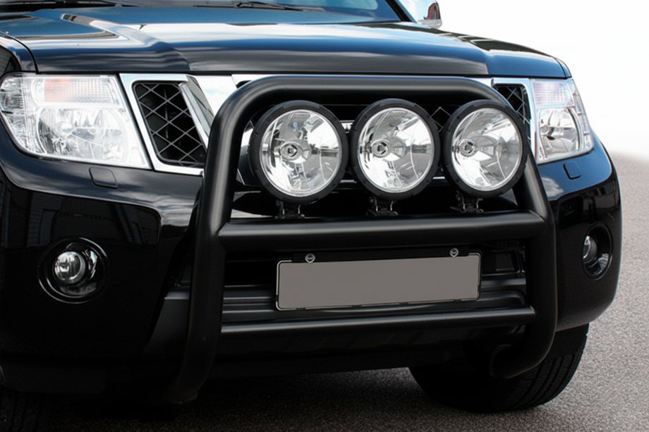 Nissan Navara 2006-2015 Pare-buffle WT018 Noir (Inox) Image