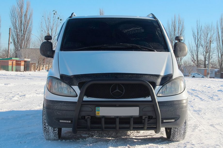 Mercedes Vito W639 2004-2014 Pare-buffle XL-WT025 Noir (Inox) Photo 2
