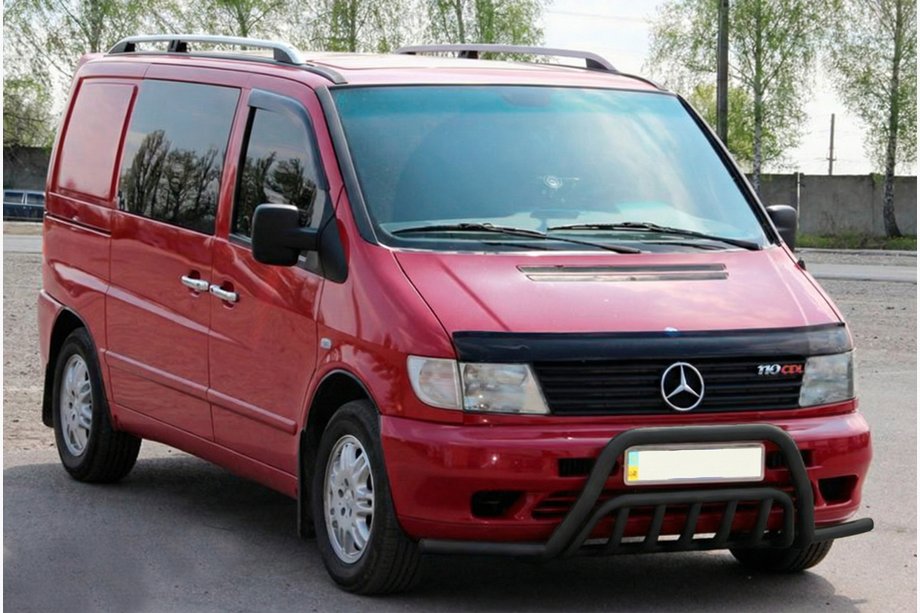 Mercedes Vito W638 1996-2003 Pare-buffle avec barres latérales WT002 Plus Noir (inox) Photo 2
