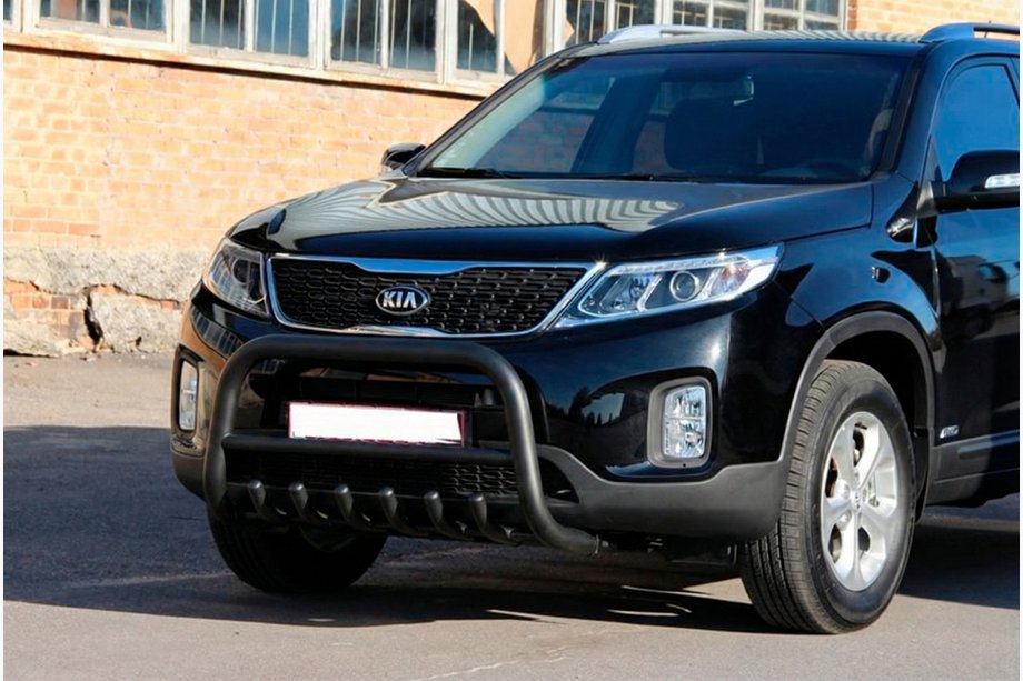 Kia Sorento II XM 2009-2014 Pare-buffle WT021 Noir (Inox) Image