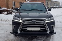 Lexus LX570/450d 2008-2022 Barre Avant ST014 Black (2015+, Inox) photo 2