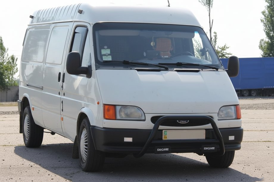 Ford Transit 1991-2000 Pare-buffle WT006 Noir (Inox) Image