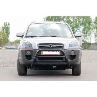 Pare-buffle WT022 Noir (Inox) Hyundai Tucson JM 2004- photo 1