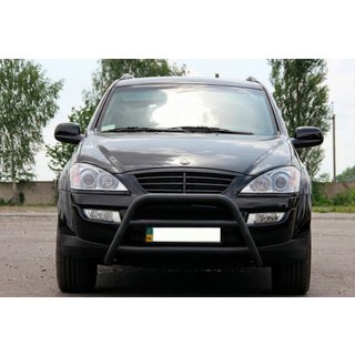 Pare-buffle WT022 Noir (Inox) SsangYong Kyron 2005-2014 photo 2
