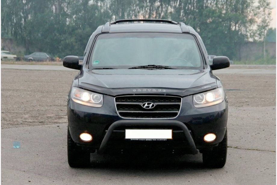 Hyundai Santa Fe 2 2006-2012 Pare-buffle WT007 Noir (Inox) Image