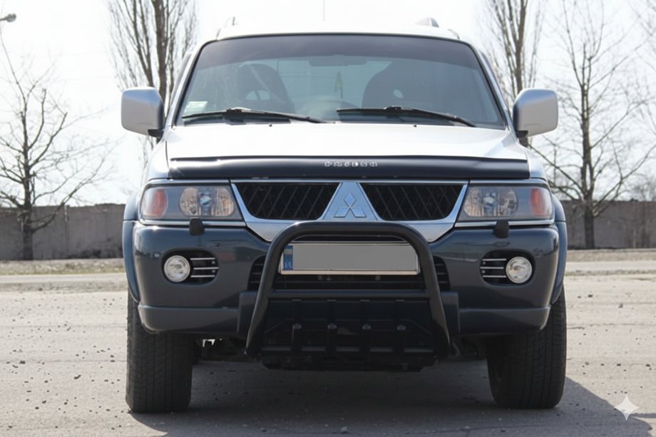 Mitsubishi Pajero Sport 1996-2007 Pare-buffle QT006 Noir (Inox) Photo 1