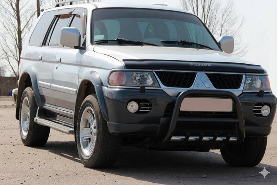 Mitsubishi Pajero Sport 1996-2007 Pare-buffle QT006 Noir (Inox) Photo 2