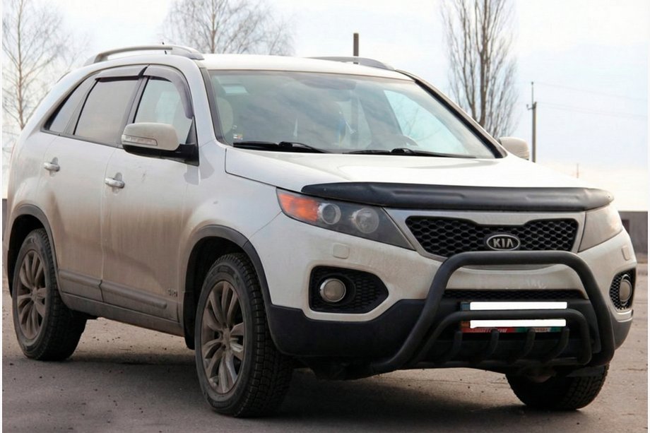 Kia Sorento II XM 2009-2014 Pare-buffle WT002/2 Noir (Inox) Photo 2