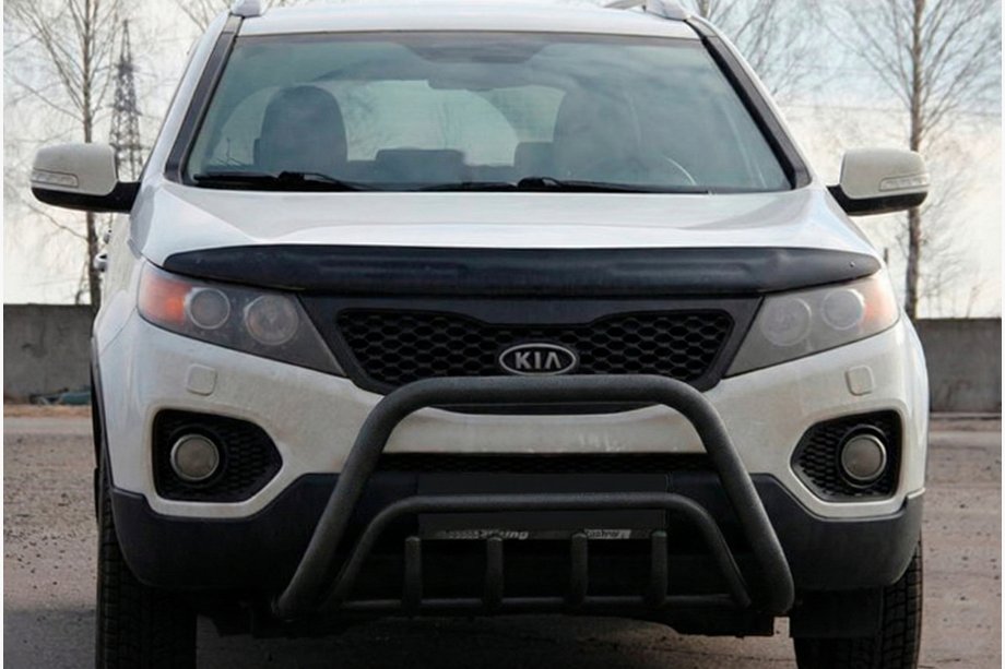 Kia Sorento II XM 2009-2014 Pare-buffle WT002/2 Noir (Inox) Photo 3
