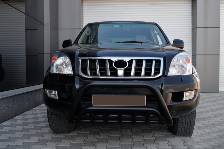 Toyota Land Cruiser Prado 120 2002-2009 Pare-buffle bas WT002 Noir (Inox) Photo 2