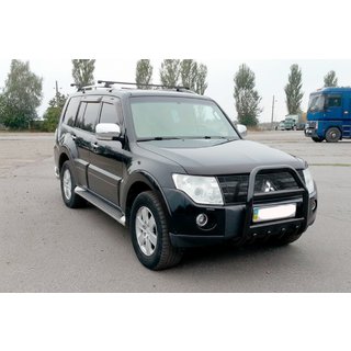 Pare-buffle QT011 Noir (Inox) Mitsubishi Pajero Wagon IV 2006-2021 photo 1