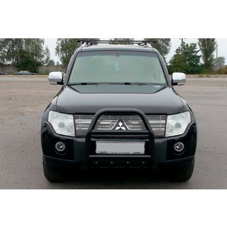 Pare-buffle QT007 Noir (Inox) Mitsubishi Pajero Wagon III 1999-2006 photo 3