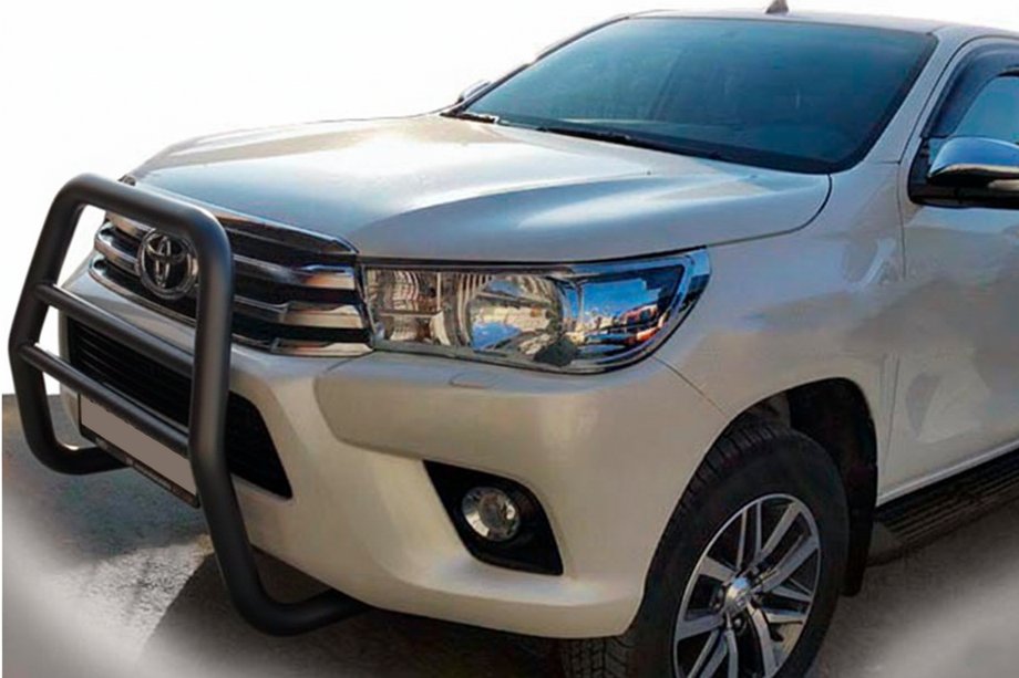 Toyota Hilux 2015- Protection Avant QT007 Noir (Inox) Image
